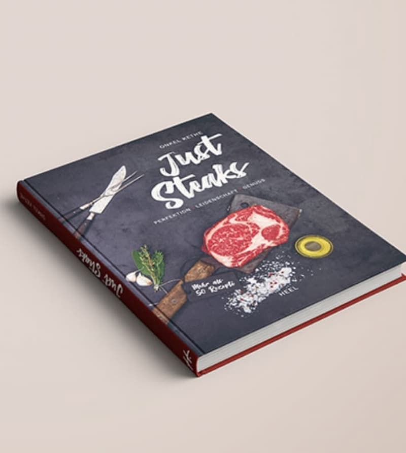 Cover und Rezeptseite aus dem Buch Just Steaks