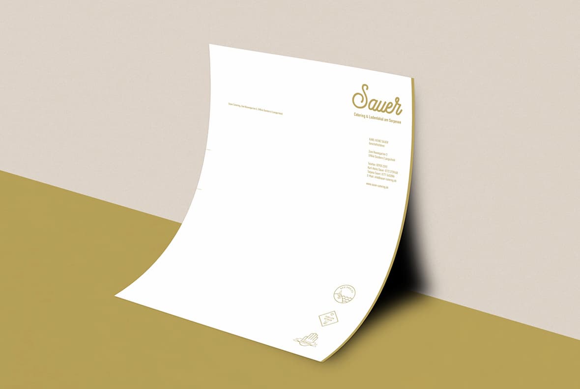 Briefbogen für Sauer Catering & Ladenlokal